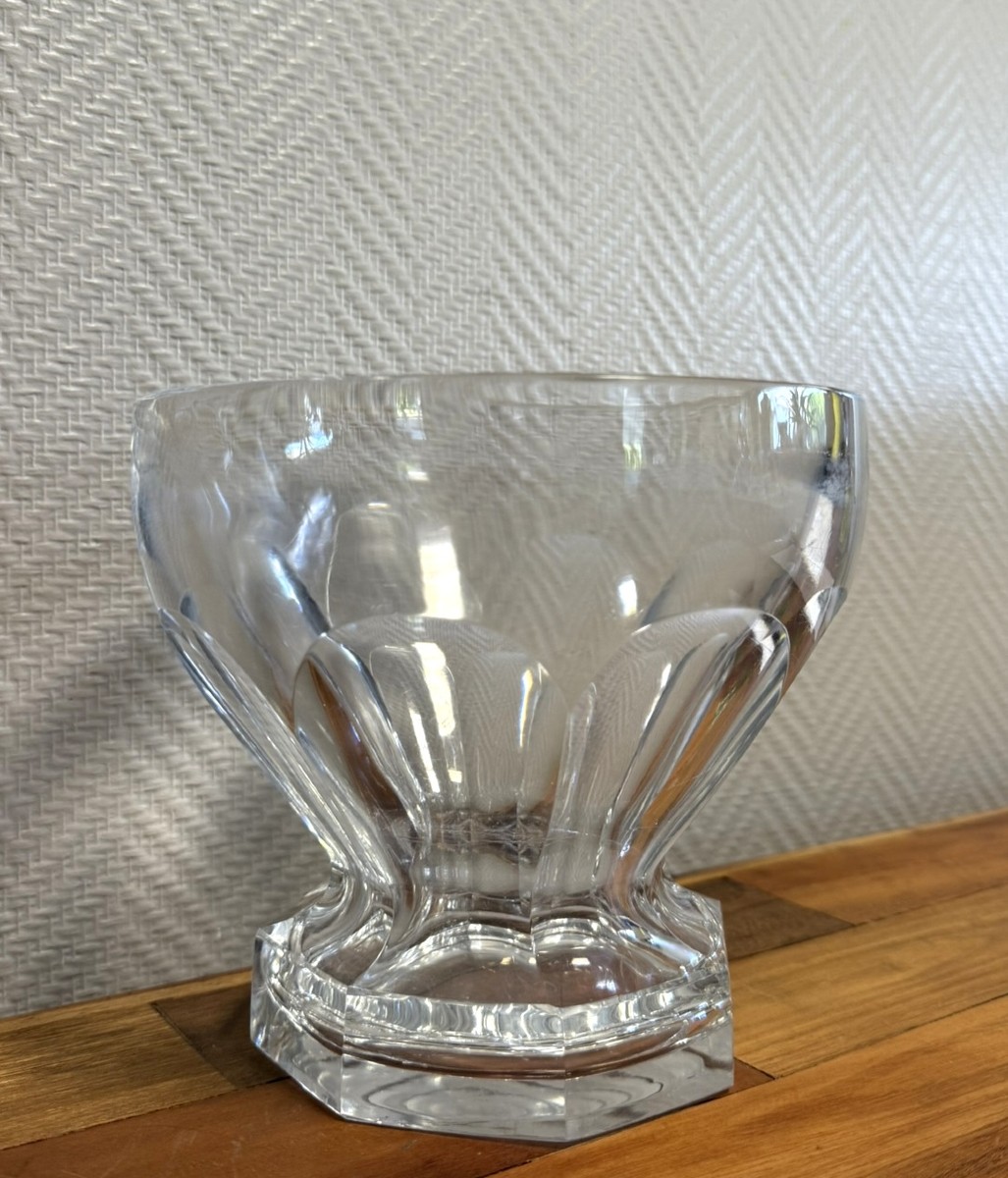 Baccarat: Large Talleyrand Crystal Bowl On Heel 
