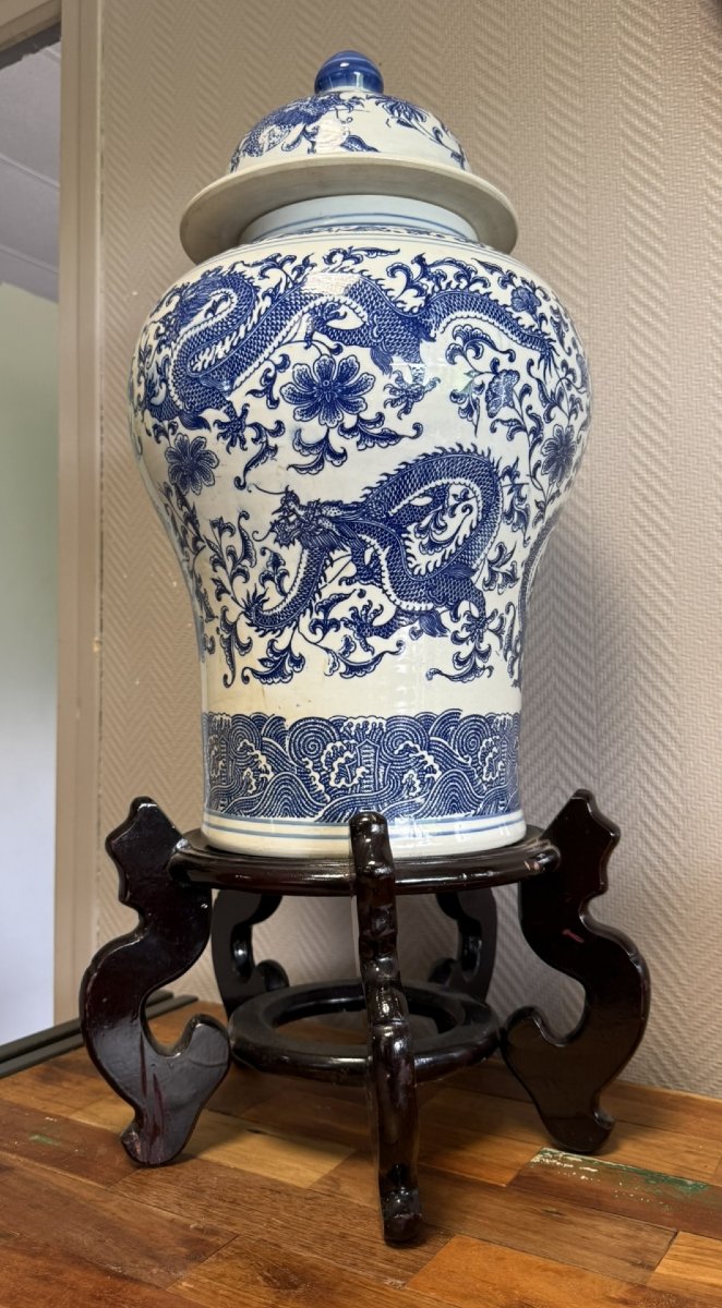 Chine : Monumentale Potiche Couverte En Porcelaine-photo-2