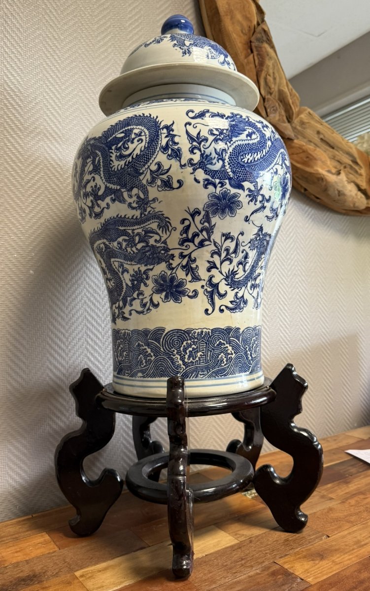 Chine : Monumentale Potiche Couverte En Porcelaine-photo-3