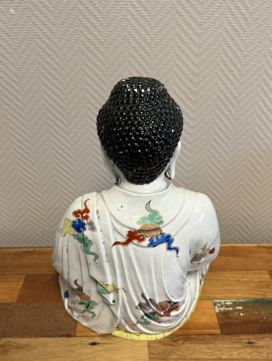 Important Chinese Polychrome Porcelain Buddha -photo-5