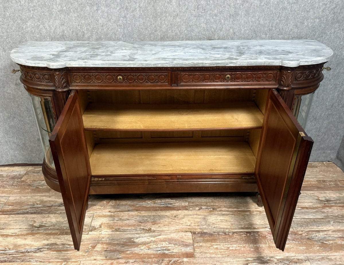 Buffet En Enfilade Style Louis XVI En Noyer Massif -photo-7
