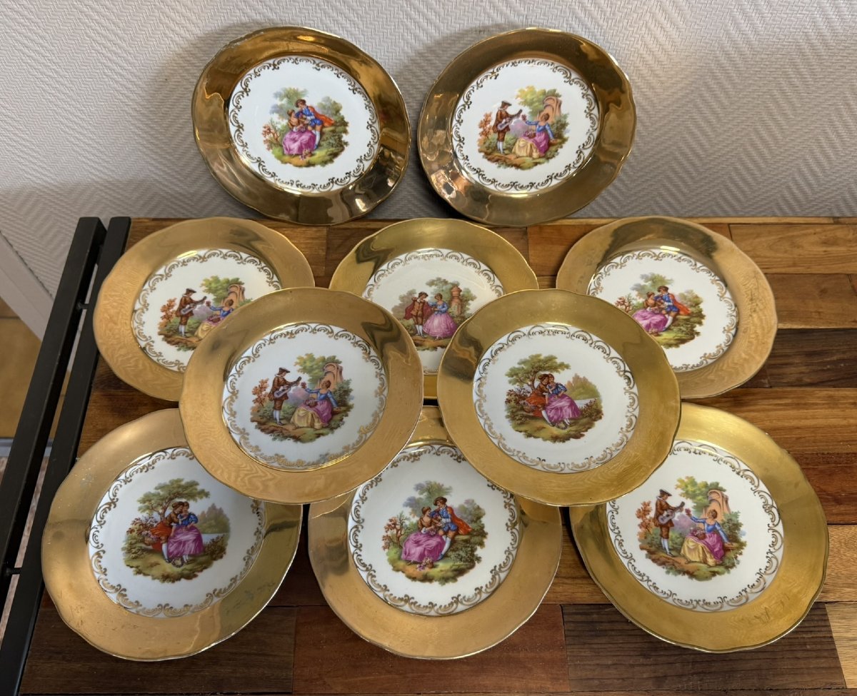 Set Of 10 Bavarian Porcelain Plates -photo-1
