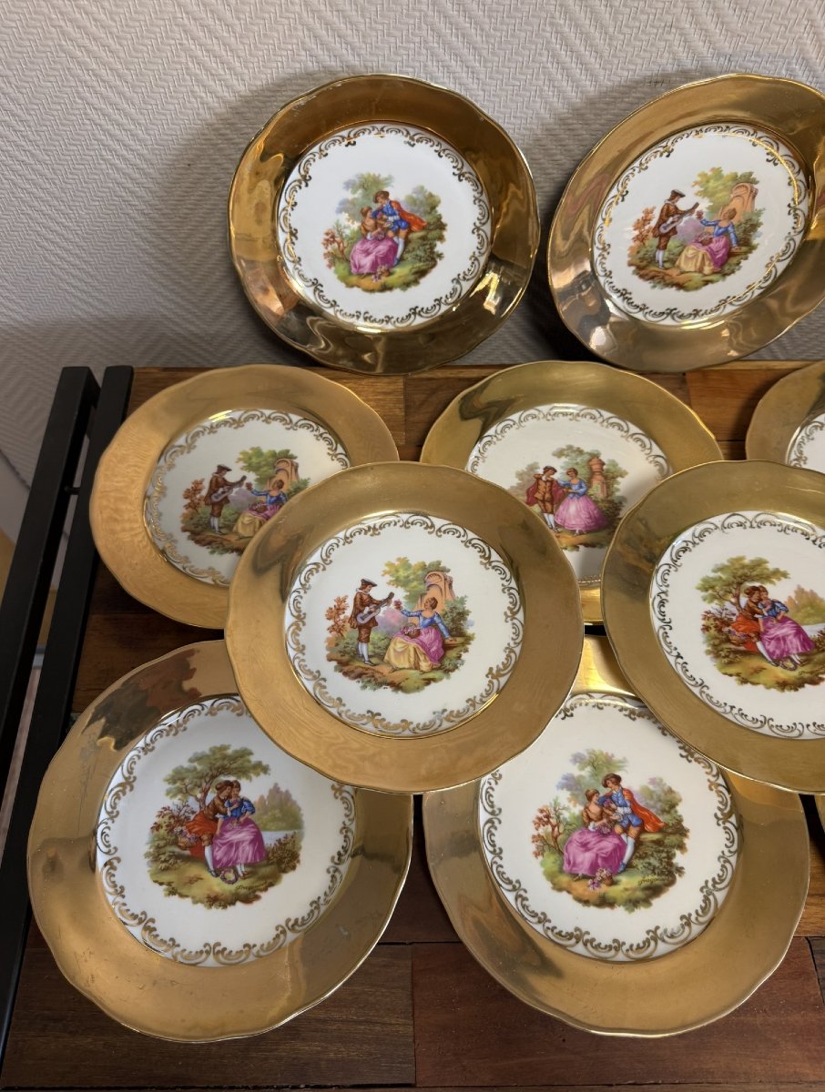 Set Of 10 Bavarian Porcelain Plates -photo-4