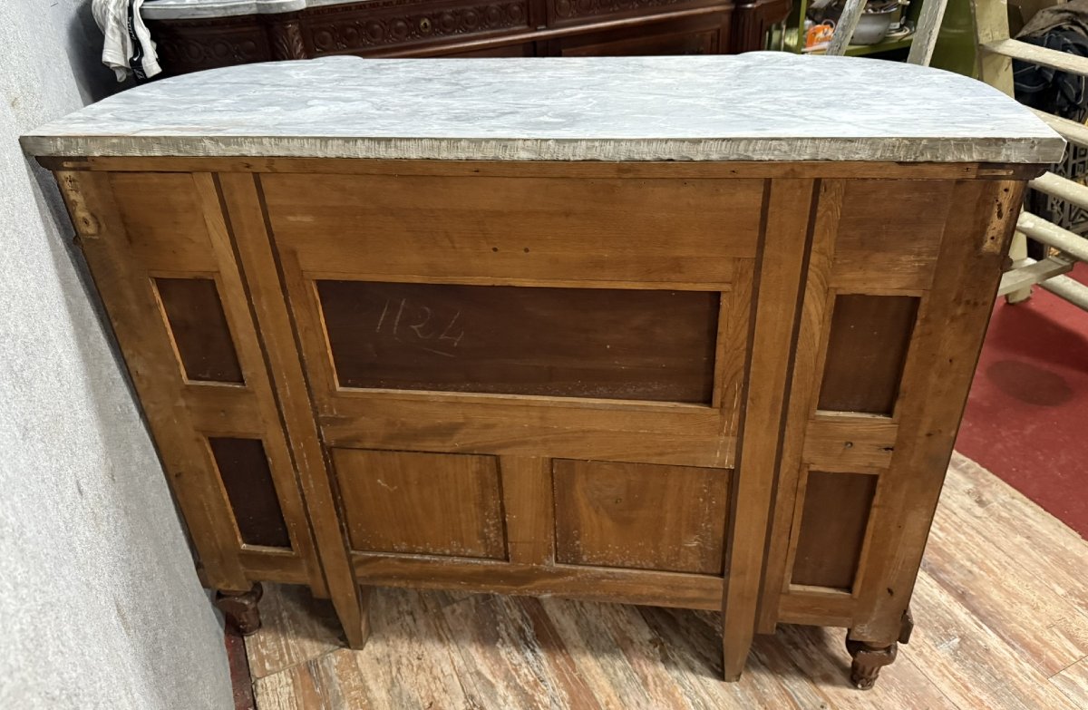 Louis XVI Style Sideboard Buffet Serving Trolley In Solid Walnut -photo-7