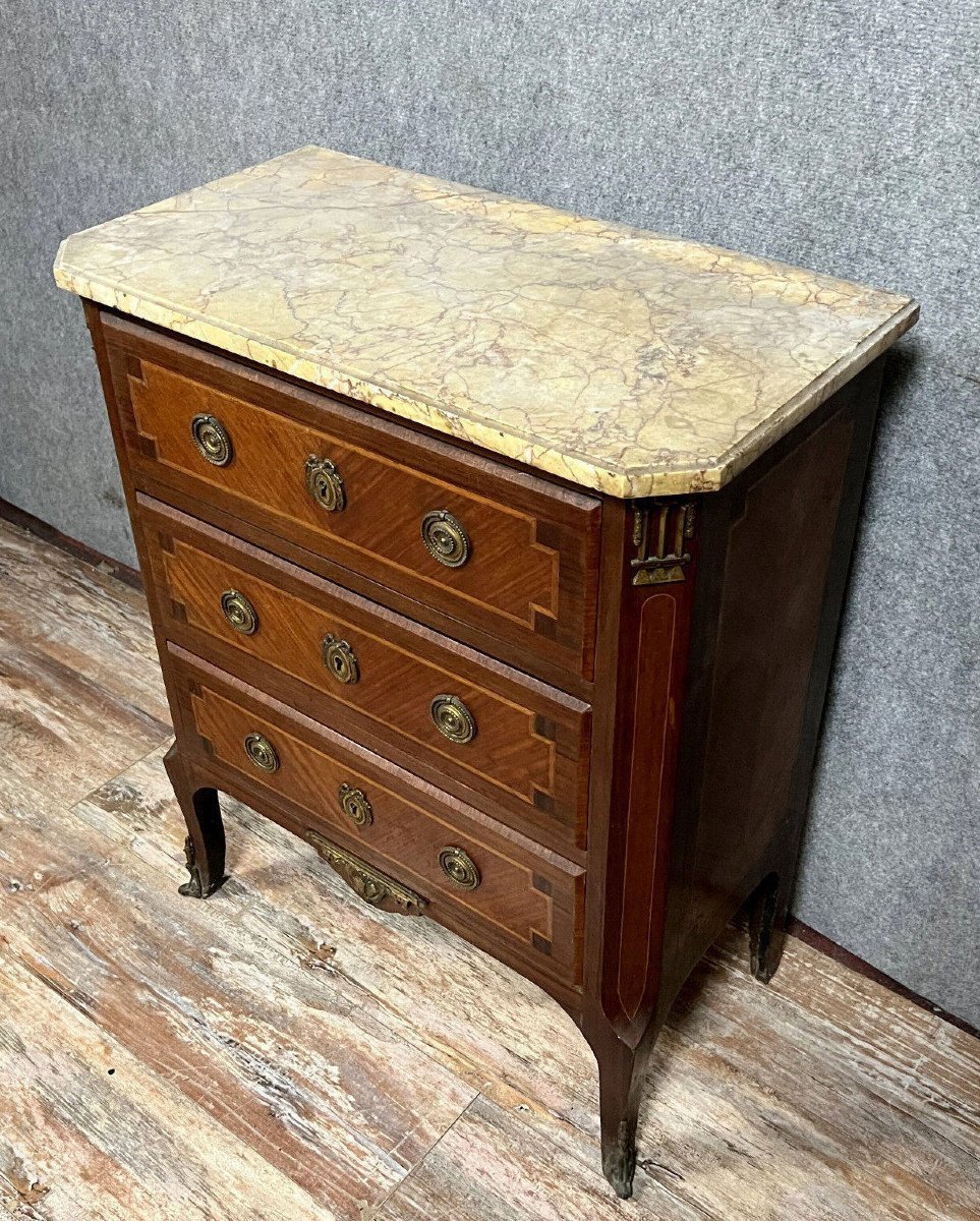 Commode De Dame Style Louis XV En Marqueterie-photo-2