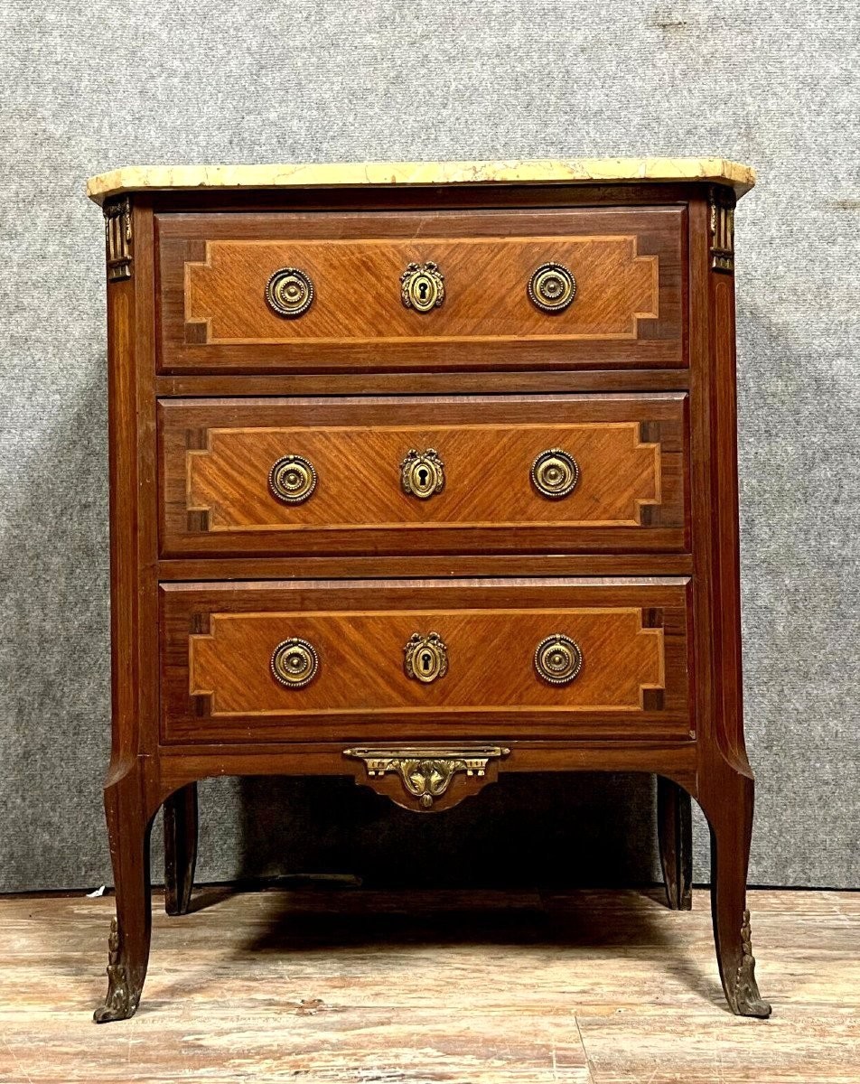 Commode De Dame Style Louis XV En Marqueterie