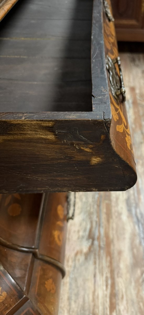 Holland 18th Century: Important Curved Scribanne Chest Of Drawers-photo-5