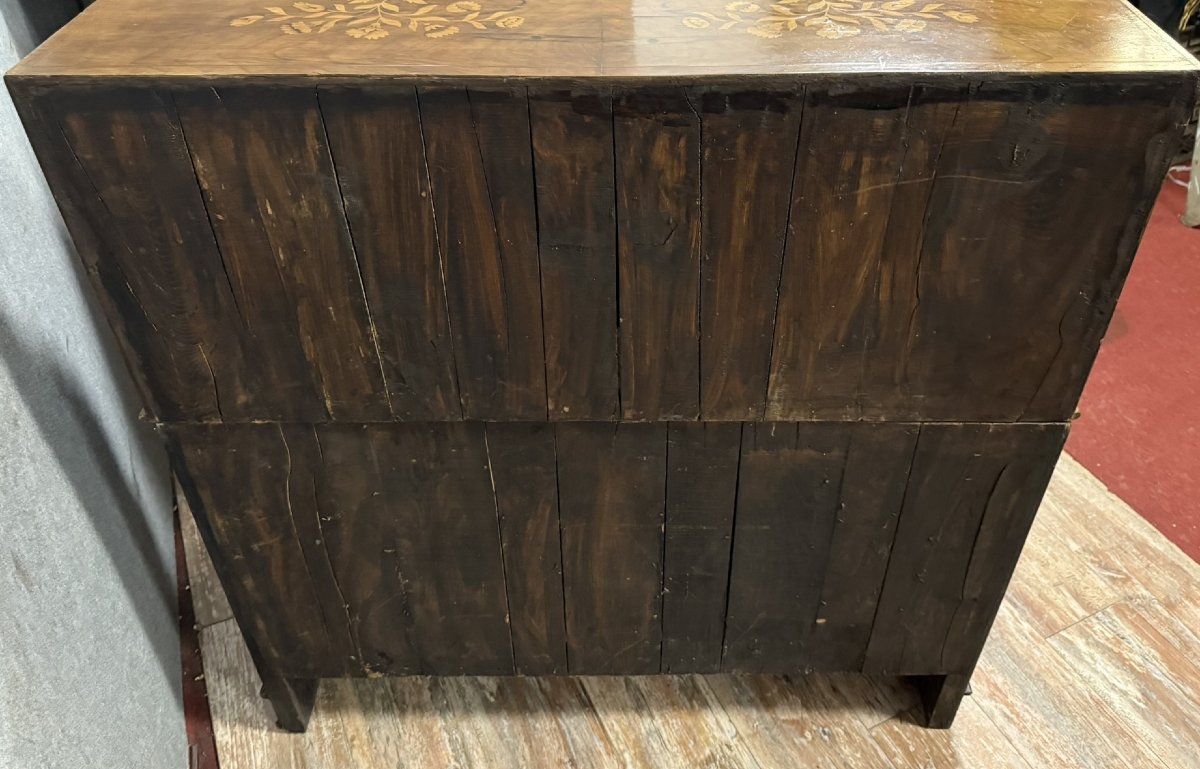 Holland 18th Century: Important Curved Scribanne Chest Of Drawers-photo-6