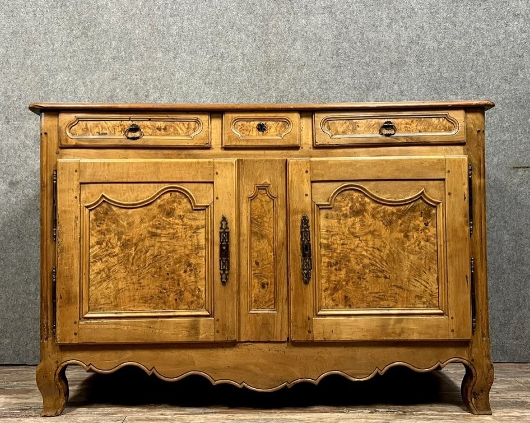 Louis XV Period Bressan Sideboard In Walnut And Elm Burl