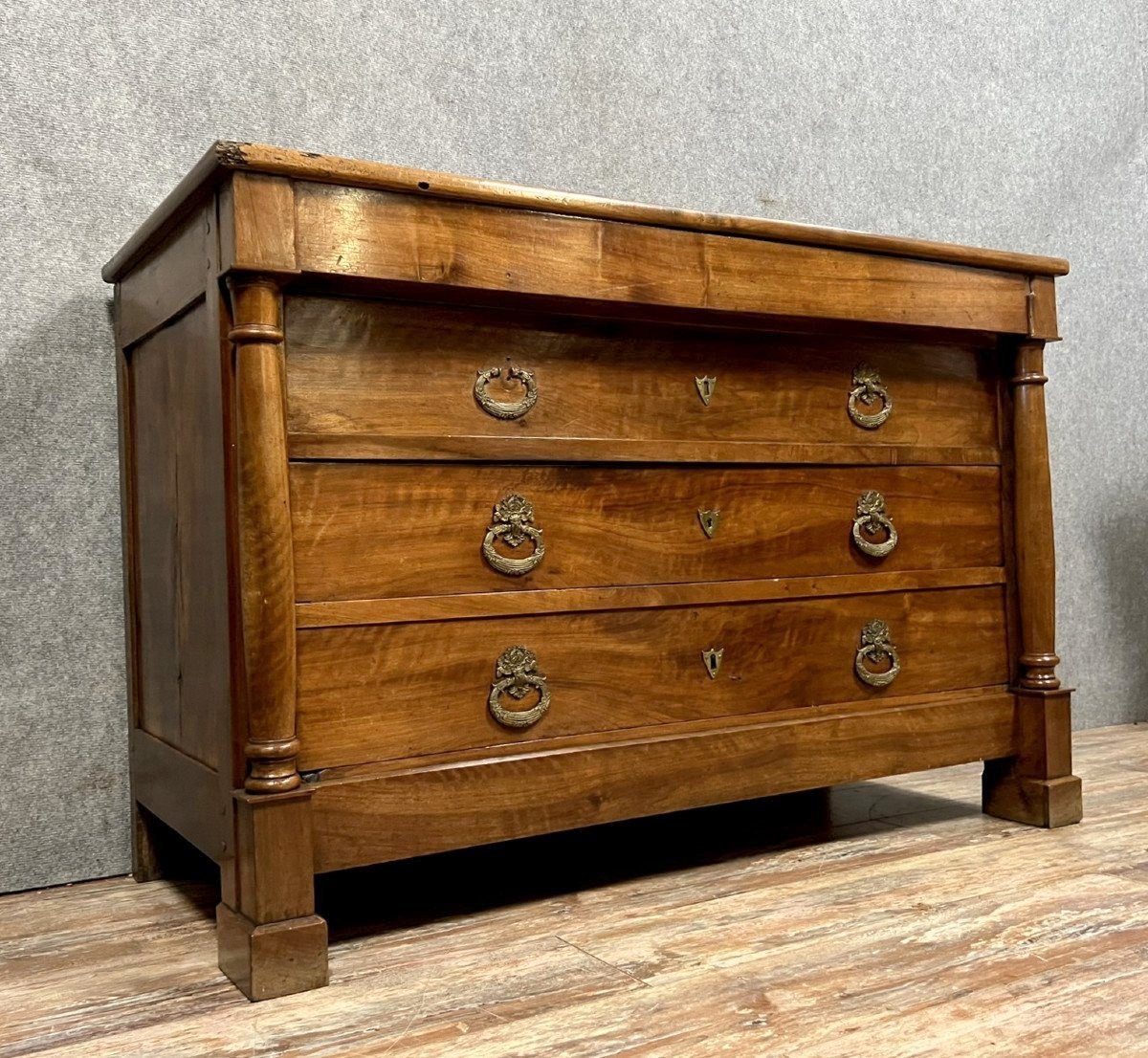Empire Period Walnut Kneading Chest Of Drawers-photo-1
