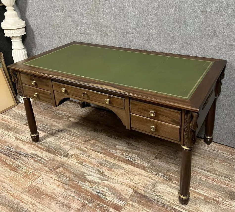 Empire Mahogany Swan Neck Center Desk-photo-2