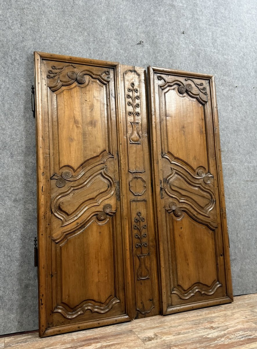 Pair Of Louis XV Period Doors In Walnut -photo-1