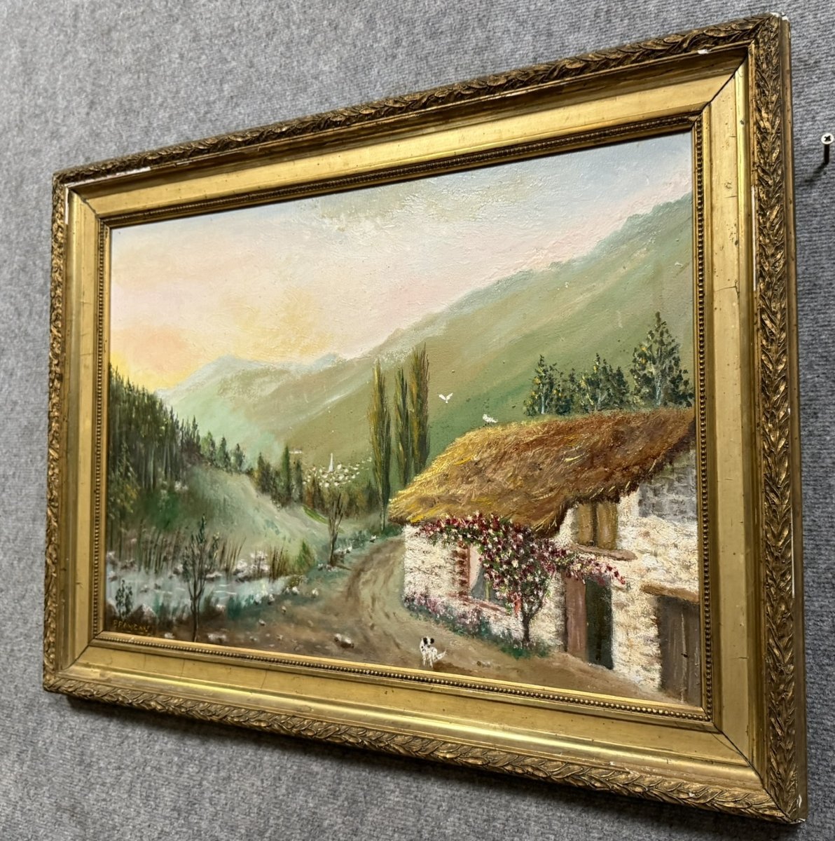 French School Painting, Early 20th Century, Oil On Panel, Signed -photo-2