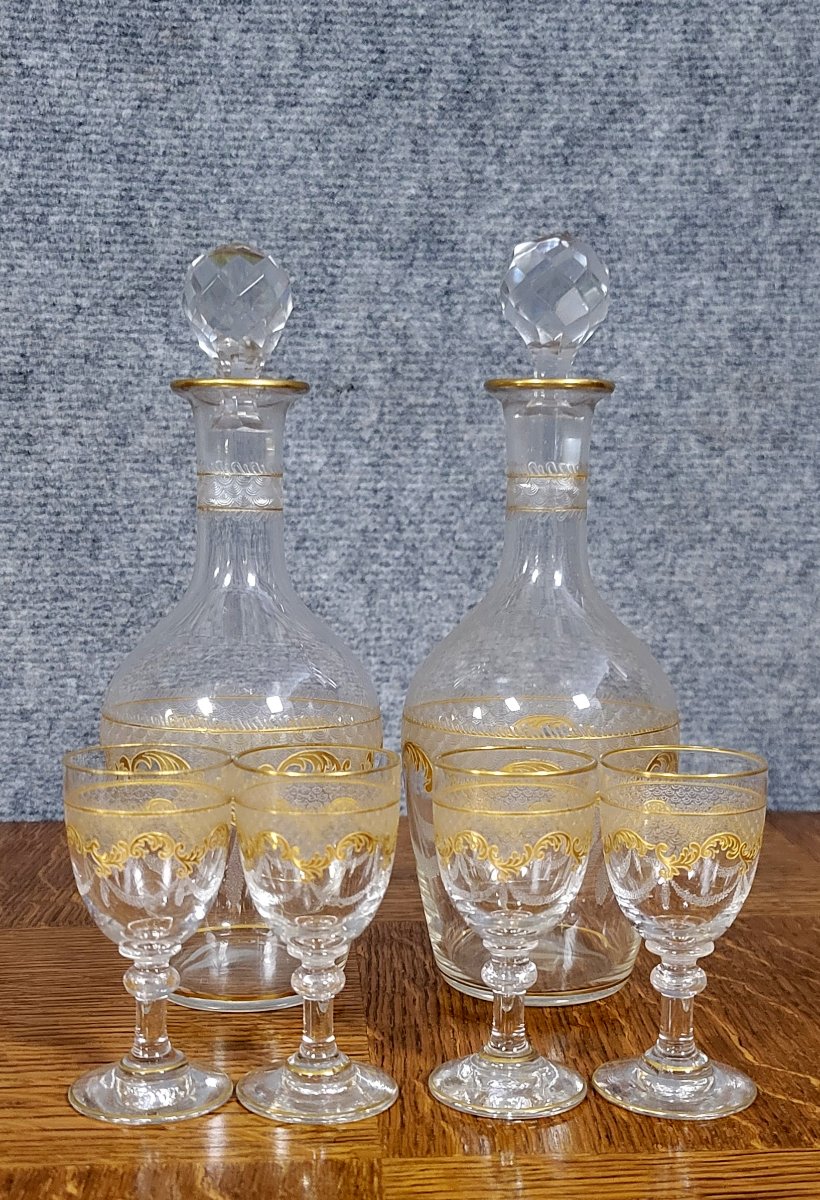 Service a liqueur en cristal époque Napoléon III -photo-2