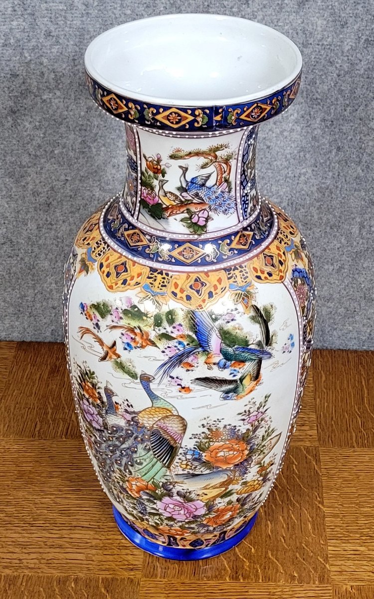 Asie XXeme : grand vase en porcelaine  -photo-3