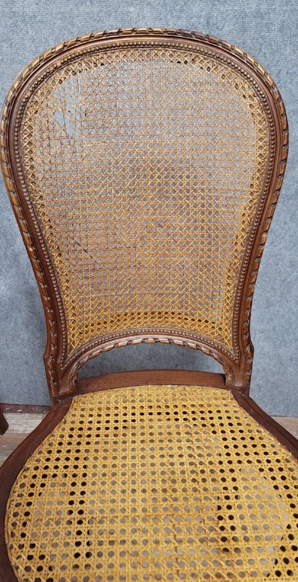 Set Of 6 Louis XVI Style Mahogany Racket Chairs -photo-4