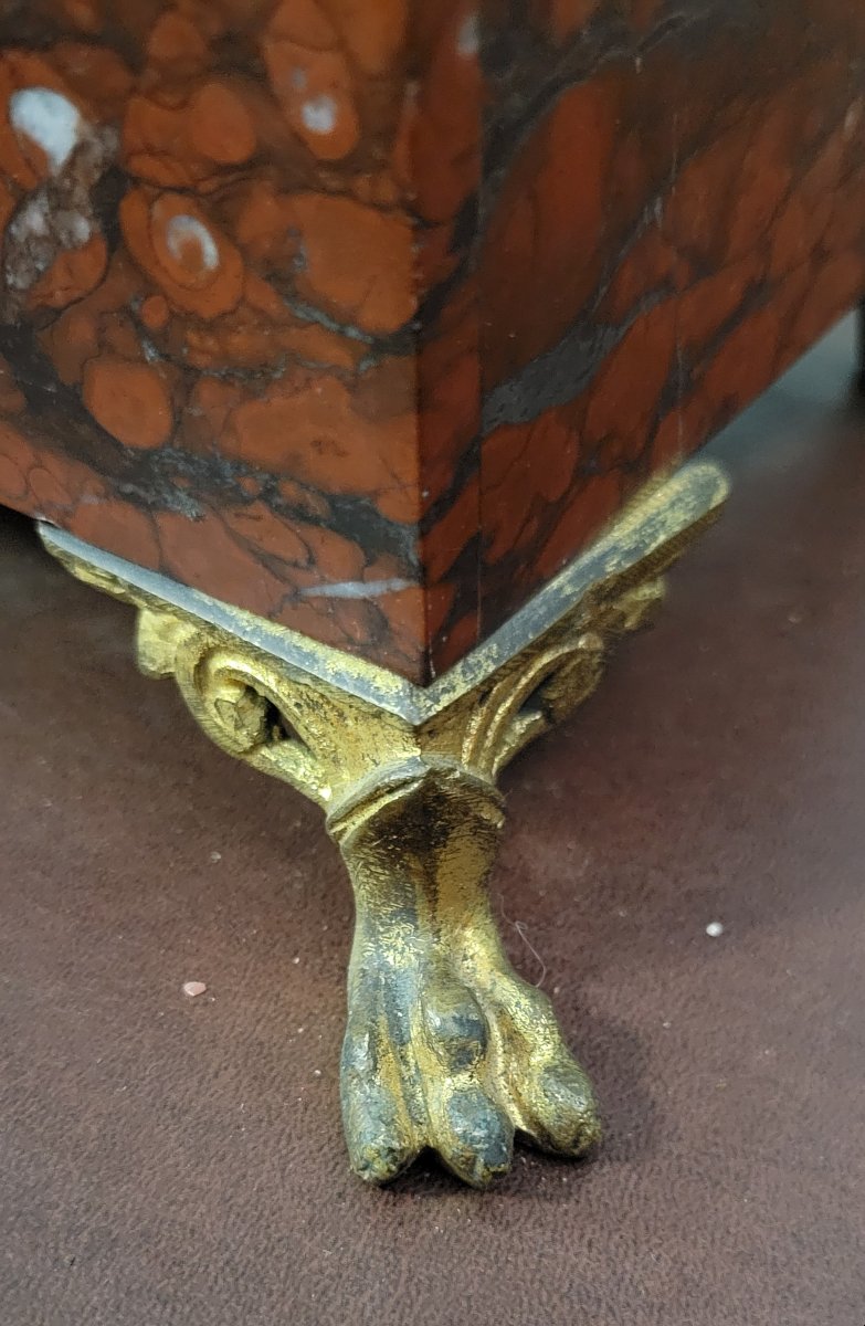 Napoleon III Period Clock In Griotte Marble -photo-6