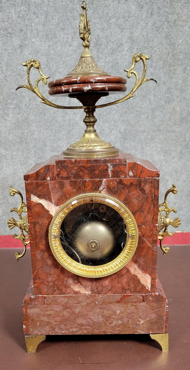 Napoleon III Period Clock In Griotte Marble -photo-7