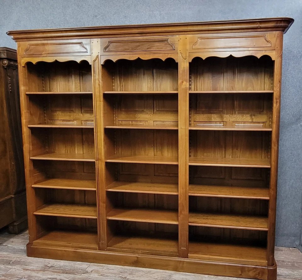 Large Bibus Bookcase In Solid Cherry Wood-photo-2