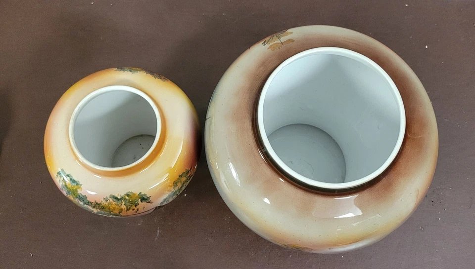 Asie XXeme : deux grandes potiches couvertes en porcelaine-photo-3