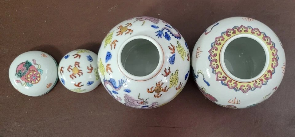 Asie XXeme : deux pots a gingembre en porcelaine (c)-photo-2