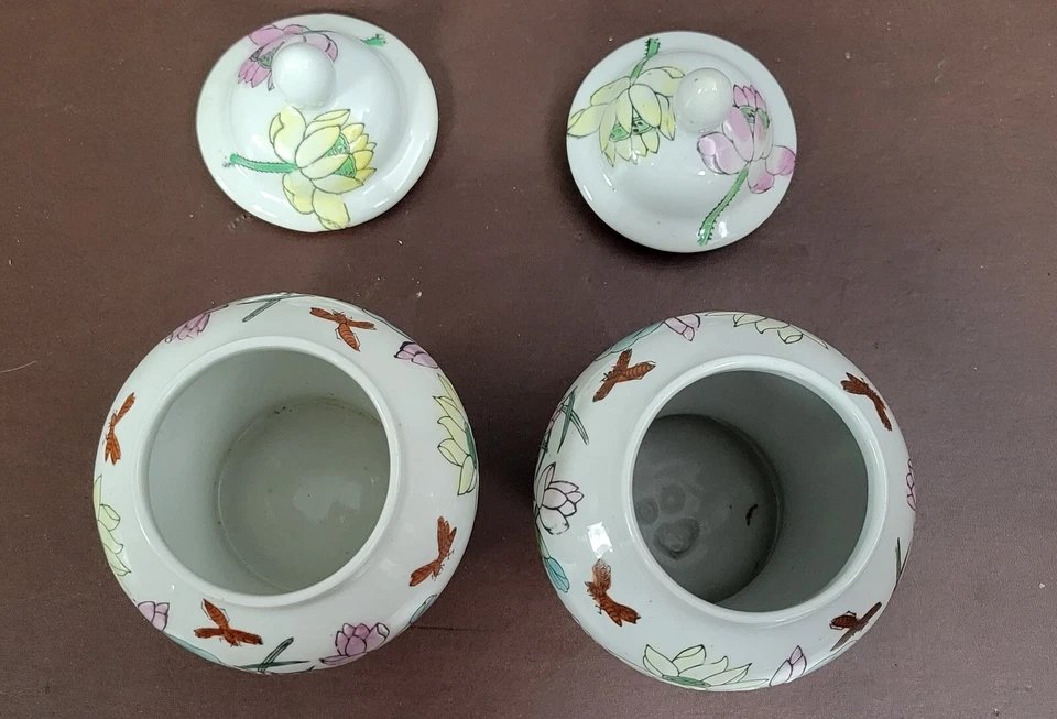 Asie XXeme : deux grandes potiches couvertes en porcelaine-photo-3