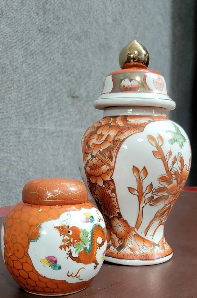 Asia 20th Century: A Large Covered Vase And A Porcelain Ginger Jar-photo-2