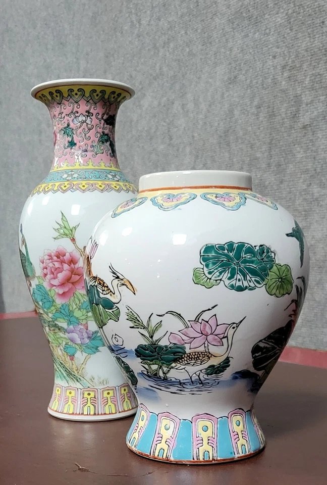 Asie XXeme : un grand vase et une potiche en porcelaine-photo-2