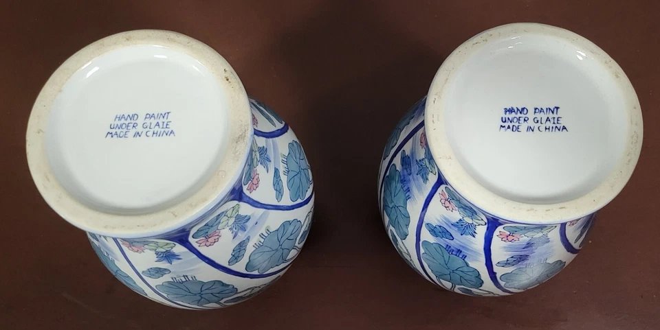 Asie XXeme : deux très grandes potiches couvertes en porcelaine-photo-4