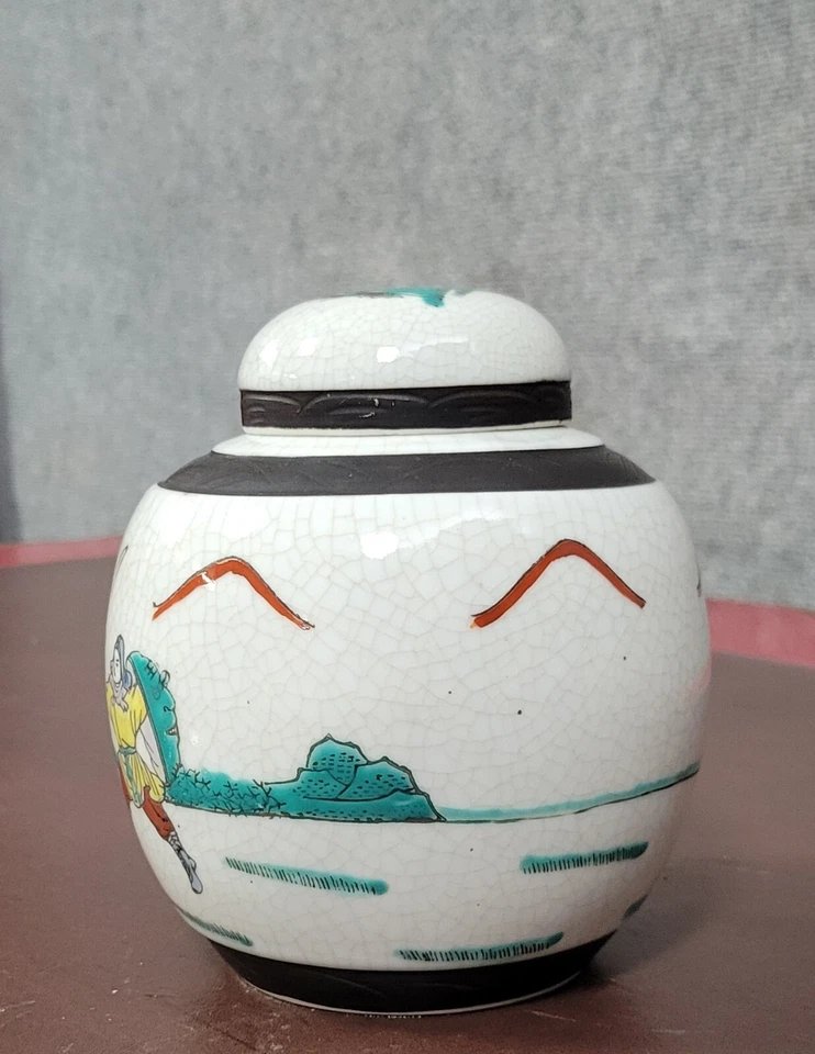 Asie XXeme :  pot a gingembre en porcelaine craquelée-photo-2
