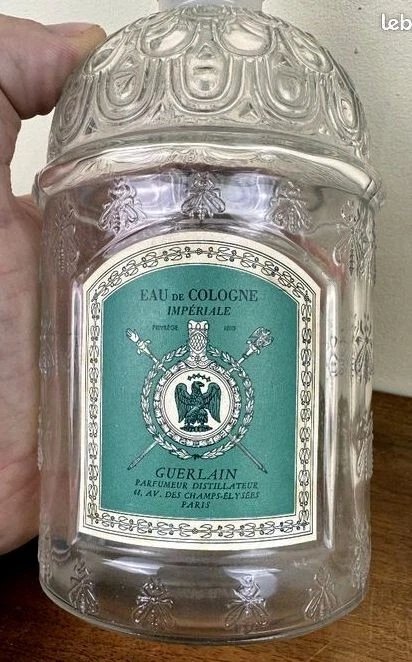 Guerlain « eau de cologne impériale » 2 grands flacons en verre modèle abeilles-photo-1