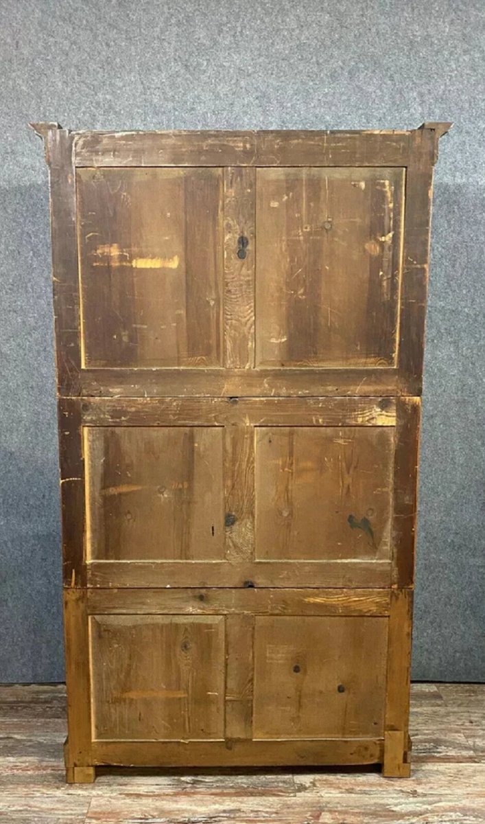 Louis Philippe - Charles X Period Secretary Cabinet In Blond Walnut Circa 1830-photo-5