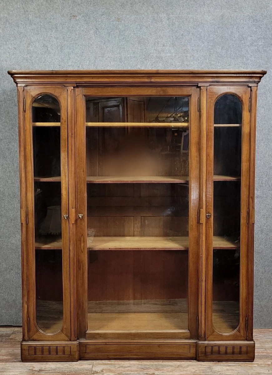 Art Deco Period Bookcase In Solid Walnut Circa 1920