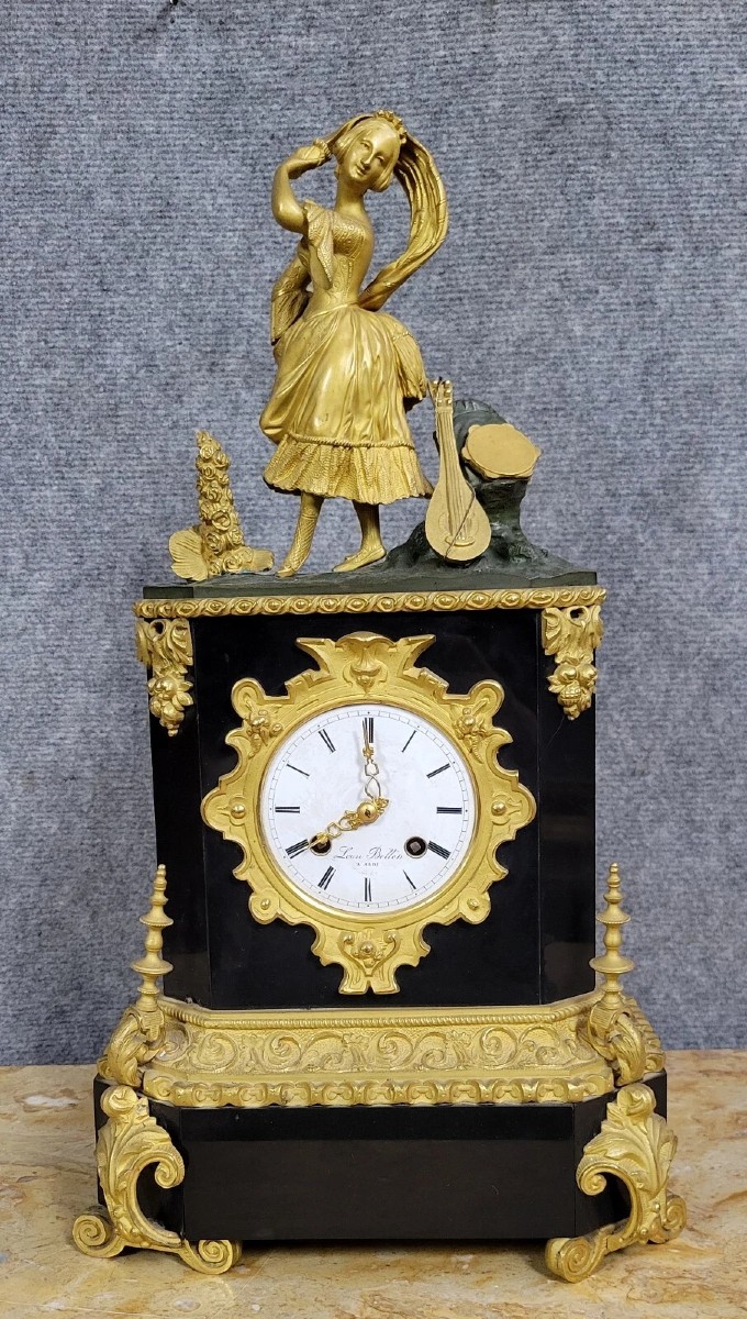 Napoleon III Period Marble And Bronze Clock Circa 1850