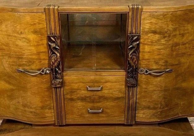 Enfilade époque art déco en bois clair vers 1930-photo-3