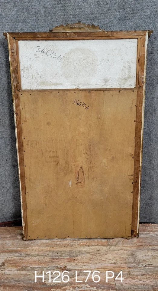Louis XVI Style Trumeau Mirror In Wood And Gilded Stucco Circa 1880 -photo-4