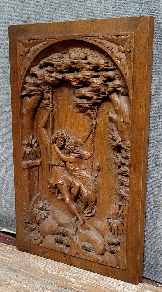 Mass-carved Wooden Panel From The Late 19th Century-photo-1