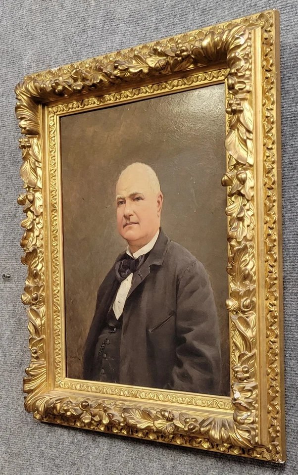 Jules-émile Saintin: Quality Portrait Painting Depicting A Notable Signed Around 1850-photo-1