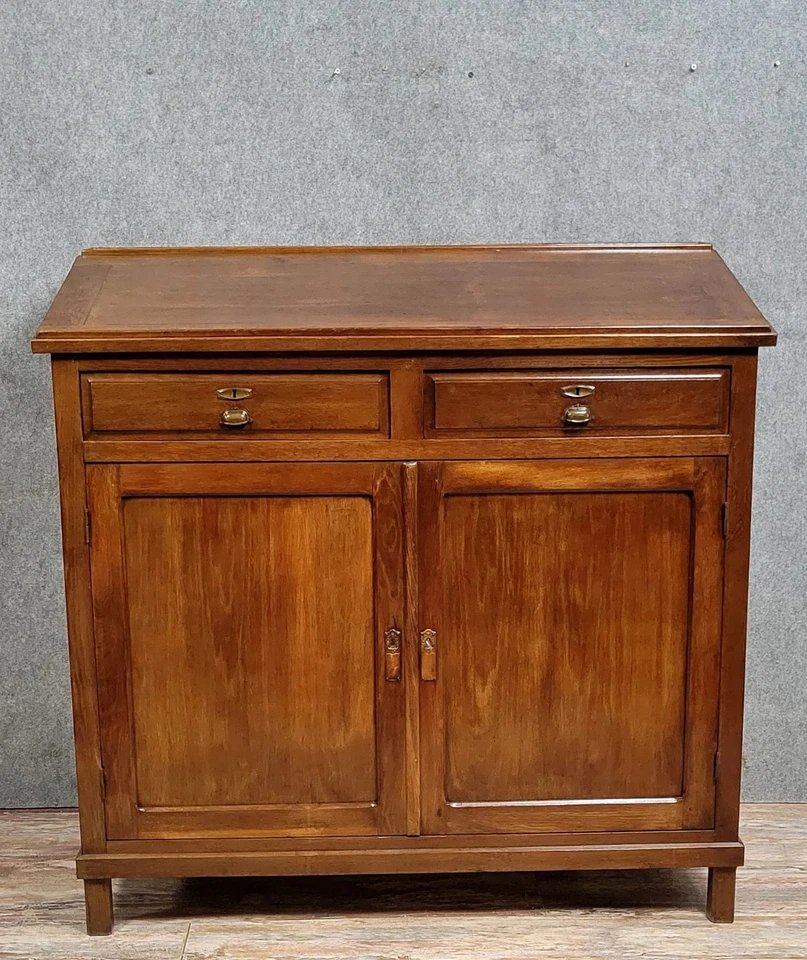 Meuble de métier a plan incliné en hêtre massif teinté époque fin XIXème-photo-3