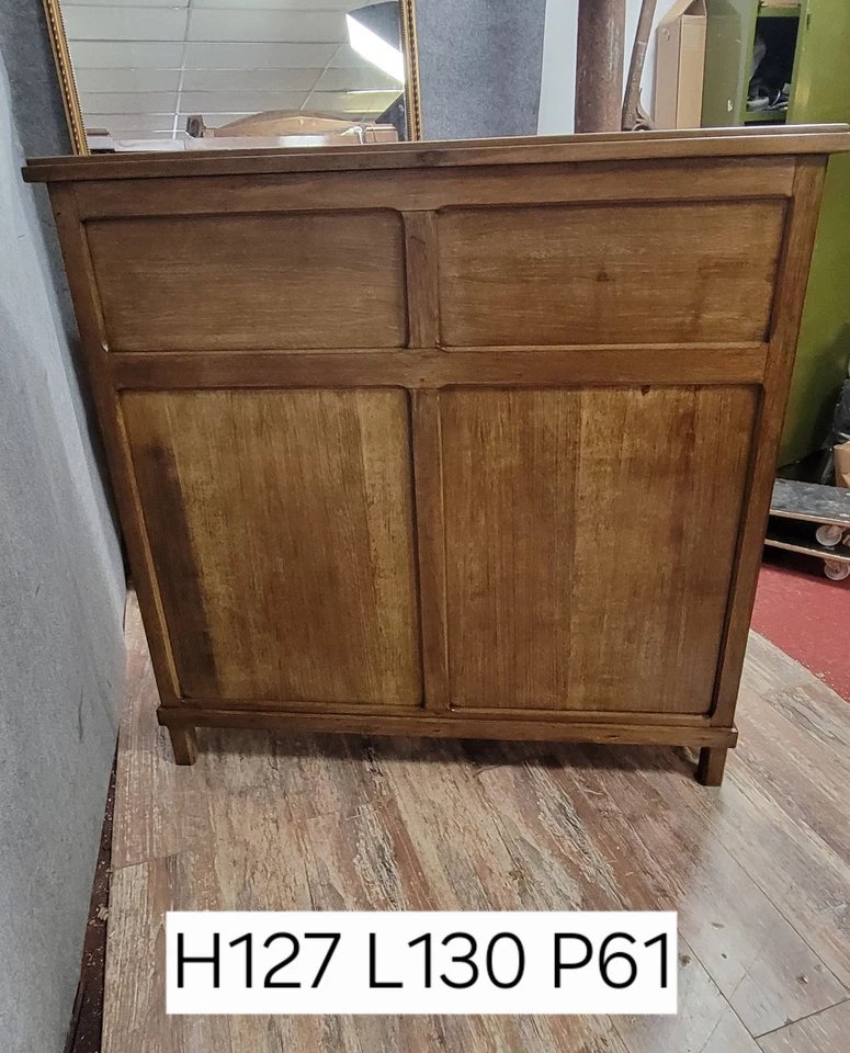 Meuble de métier a plan incliné en hêtre massif teinté époque fin XIXème-photo-4