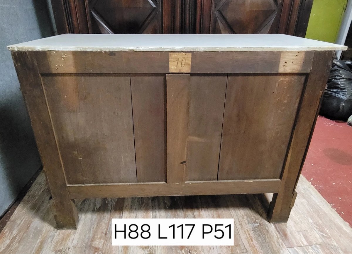 Commode époque Napoléon III en noyer et ronce -photo-6