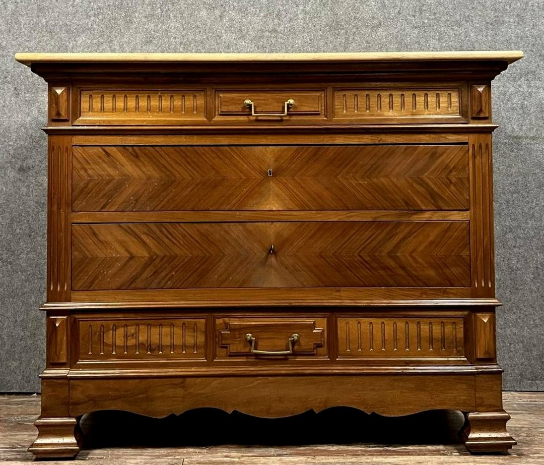 Napoleon III Period Chest Of Drawers In Walnut 