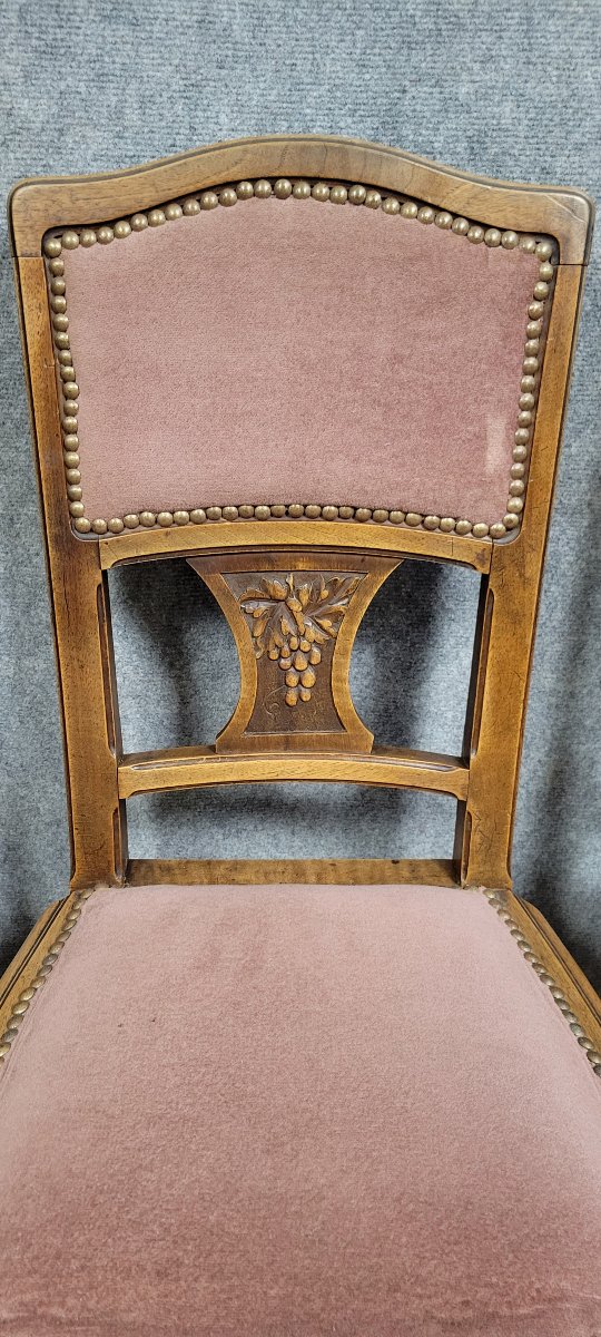 Ecole de Nancy : série de quatre chaises époque Art Nouveau -photo-4