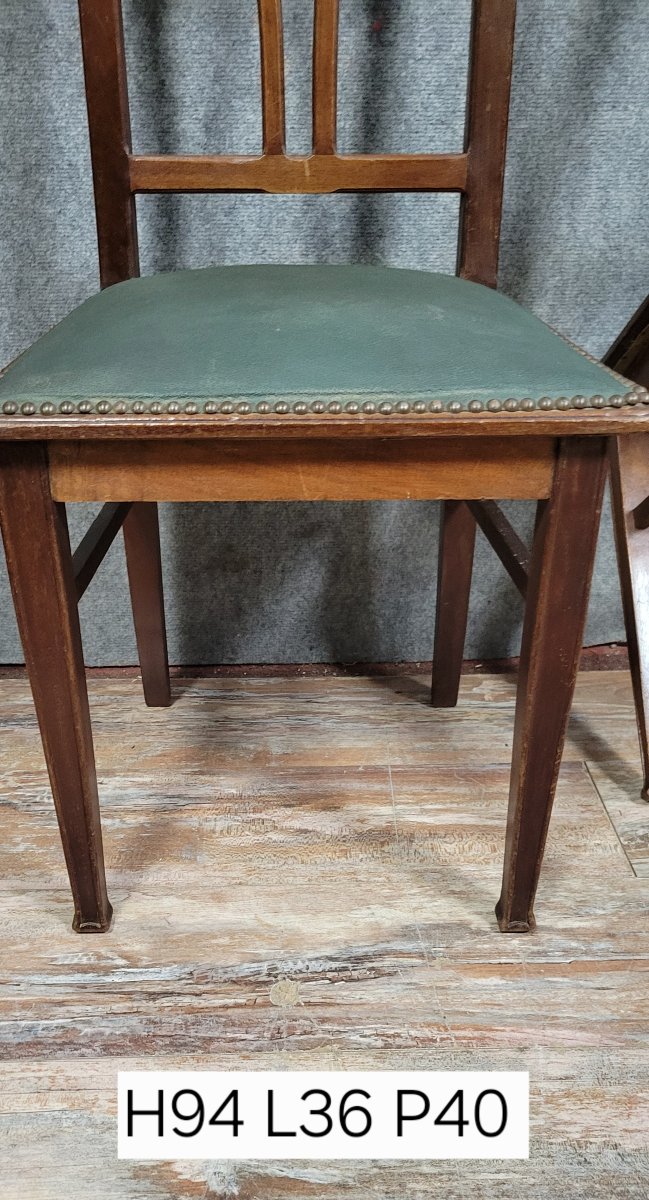 Set Of Four English Art Nouveau Mahogany Chairs -photo-7
