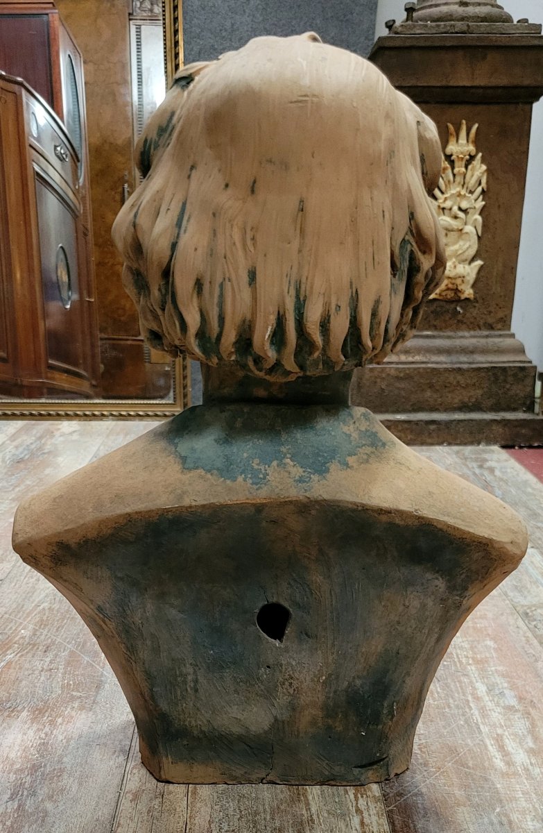 Grand buste d'homme en terre cuite signé P. Armengol -photo-5