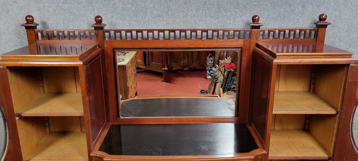 Nancy School: Large Art Nouveau Period Bookcase-photo-3