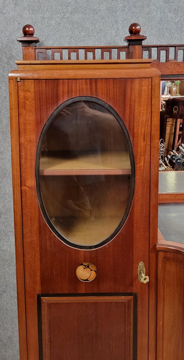 Nancy School: Large Art Nouveau Period Bookcase-photo-8