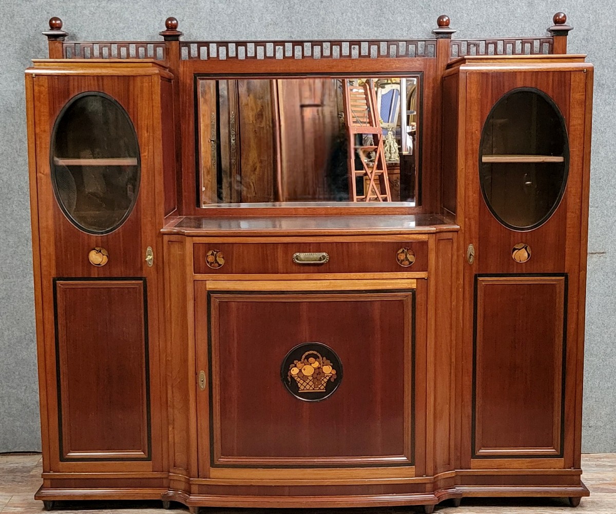 Nancy School: Large Art Nouveau Period Bookcase