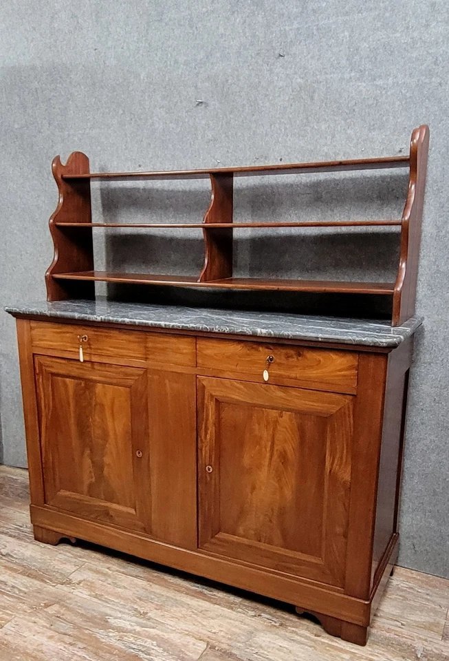 Saint Hubert Buffet With Shelves, Restoration Period, In Mahogany -photo-3