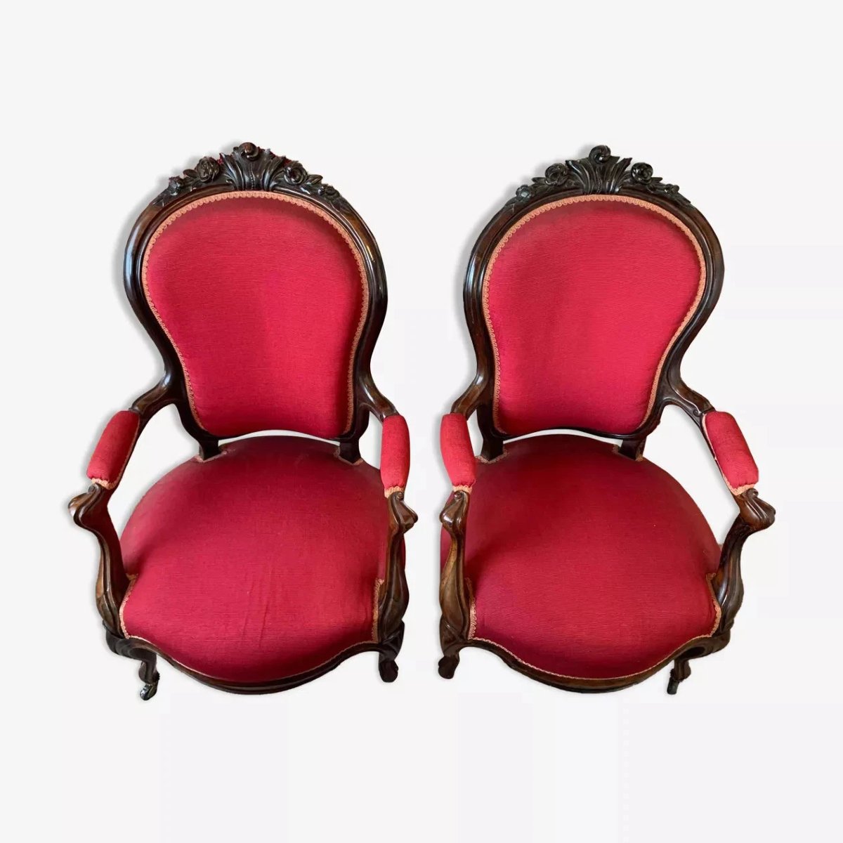 Paire de fauteuils époque Louis Philippe en palissandre-photo-2